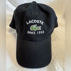 Lacoste Crocodile Logo Hat Black Baseball Cap